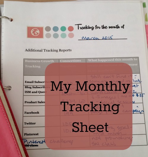 monthly tracking sheet